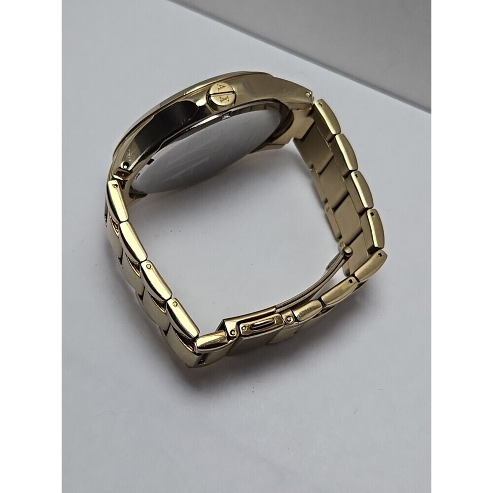 Mens Armani Exchange Hampton AX2132 Date Champagne Gold Plated Watch New Battery - Picture 9 of 11